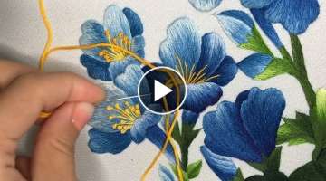 How I Embroider Flowers with Pistils and Mix Colors Threads